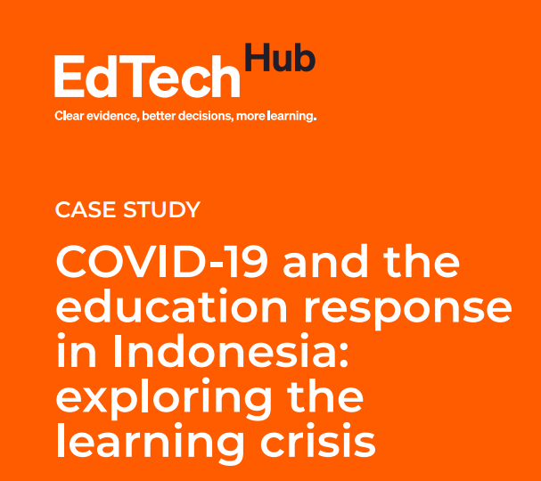 This case study investigate the learning crisis in Indonesia during COVID-19 pandemic. The aim is to better understand how the learning from home (LFH) policy has been implemented and what technologies were in place or have been put in place to support distance learning, taking into account the&nbsp;accessibility and usability of digital platforms, the skill gaps among teaching staff, the struggle to assess and monitor learning outcomes, and&nbsp;the reach of the technology infrastructure in the country.