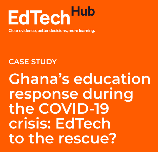 The Ghanaian Government indefinitely closed public and private schools within days of the country recording its first COVID-19 case on 12th March 2020, ultimately including final-year high school students who were initially allowed to continue attending school. The closure of schools was followed by the deployment of teaching via television, radio and the internet, with varying degrees of uptake by children in urban and rural households, and learners living with disabilities. This case study uses a political economy framework to analyze the government’s education technology strategy in times of crisis and the respective uptake by teachers and students, particularly marginalized groups.