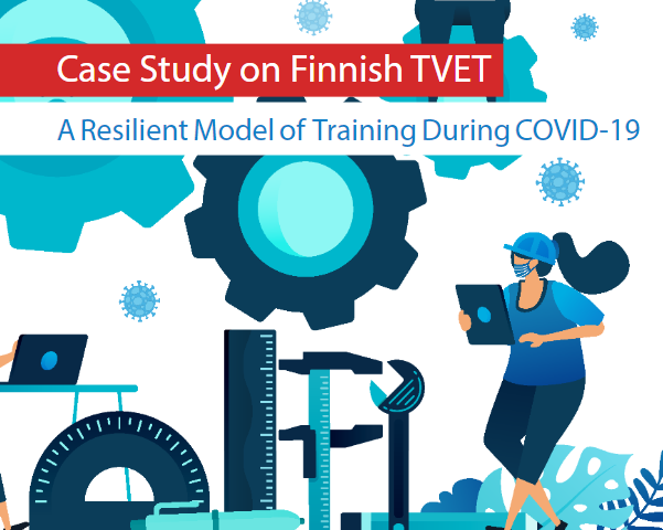 When schools closed in March, the number of contaminations was on the rise in Finland. The emergency action plans in the education sector were decided under pressure for implementation according to different scenarios and any range of COVID-19 cases. Due to these precautions, the number of cases in Finland remained at a lower level than in many other countries.
This case study examines how technical and vocational education and training (TVET) was organized during the state of emergency, and it highlights some of the lessons learnt, which are still applicable today.