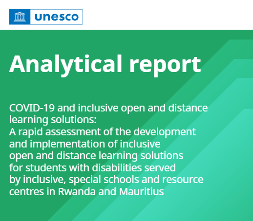 The impact of the COVID–19 global pandemic on education systems has made it challenging for special education teachers to ensure equal learning for students with disabilities. By focusing on different levels of education, especially in rural areas, this report examines the situation of education for students with disabilities in the context of the pandemic. It also outlines and summarizes the relevant emergency responses and actions taken by local governments, schools, universi-ties, and public engagement bodies. Specifically, it examines policies and practices for inclusive open and distance learning (ODL) solutions for students with disabilities based on the research questions related to pedagogical and organizational approaches, identified challenges, and formulated recommendations to encourage innovative and pervasive use of ICT and ODL solutions for the education of students with disabilities.