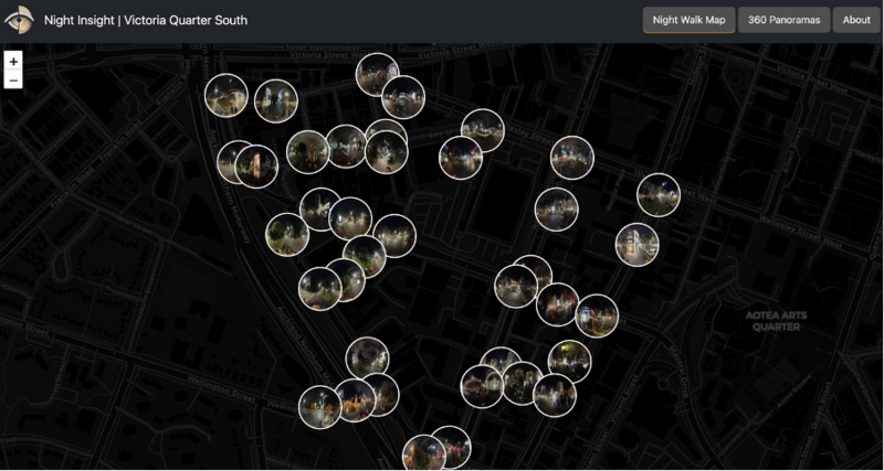 The Night Insight tool allows you to navigate through night-time spaces, comment, and make known your likes, dislikes, joys and concerns about our urban zones after dark. &nbsp; &nbsp; &nbsp; &nbsp; &nbsp; &nbsp; &nbsp; &nbsp; &nbsp; &nbsp; &nbsp; &nbsp;Part of Arup's Night-time research and analysis, the Night Insight tool can enhance our perception of safety by use of 360 photography and videos, as well as more technical lux, lumen and luminance analysis. &nbsp; &nbsp; &nbsp; &nbsp; &nbsp; &nbsp; &nbsp; &nbsp; &nbsp; &nbsp; &nbsp; &nbsp;For more information, Contact: Tim Hunt or Fleur Martin-Austin