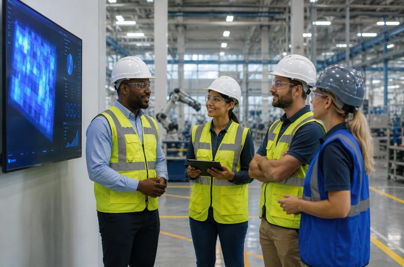 Context: As manufacturers integrate robots, autonomous equipment and AI agents into production lines, the shape of the safety challenge is changing. Total recordable injuries are declining in advanced economies, but serious injuries and fatalities are not falling at the same rate and in some sectors are rising. Larger machinery, faster cycles and human-robot interaction zones mean that a single unsafe act, a bypassed light curtain, an entered restricted zone, an unsafe hand placement, can produce catastrophic outcomes that traditional safety architectures were not designed to prevent. Engineering controls such as light curtains, pressure mats and lockout-tagout remain necessary but cannot keep pace with environments where humans, autonomous systems and conventional machinery operate in close proximity. The gap requires a layer of real-time intelligence that can detect what engineering controls miss and a deployment model that earns the trust of frontline workers.Approach: AI computer vision, applied to existing CCTV infrastructure, provides continuous detection across more than fifty categories of unsafe acts and conditions: PPE non-compliance, restricted-area entries, ergonomic deviations and unsafe proximity to machinery and vehicles. Video is processed at the edge and personally identifiable information is stripped before any data enters the analytics layer, enabling anonymized outputs without sacrificing detection fidelity. When integrated with programmable logic controllers, the same capability can trigger sub-second emergency stops when safeguards are bypassed, collapsing the response time between detection and intervention, with automatic restart once the hazard clears.Aggregate signal, not individual events, is where the diagnostic value sits. Heat maps and temporal patterns surface which workflows, layouts and operating conditions generate unsafe acts repeatedly, shifting the unit of analysis from the worker to the system. When unsafe behaviour is observed, the relevant question is what conditions made that behaviour rational. In one documented case, repeated machine-bypass incidents traced back to equipment that could only be diagnosed while running, under a zero-downtime mandate. The process was structured to produce the unsafe act. That reframe, from behaviour to conditions, is what allows the data to drive operational redesign rather than individual correction.Trust is a precondition for this model to function. Anonymized reporting, with heat maps and aggregated counts placed in front of operators at every daily shift change and no worker images or identities surfaced, converts continuous observation from a surveillance mechanism into a shared diagnostic tool. Worker feedback loops directly into how detectors are configured, making the system's behaviour visibly responsive to frontline input. Across deployments, this combination produces an observable shift in how workers relate to the technology within four to six weeks of go-live. At one global flexible packaging manufacturer, plant leadership reported that operators came to describe the capability as "our additional eye that never sleeps" rather than an oversight mechanism, a shift that emerged within the first month of structured daily shift-change conversations.The capability is also reshaping adjacent roles. Two customer organizations have created EHS AI Specialist positions to manage the interface between continuous machine observation and human safety decision-making. Time previously spent on manual walkdowns is being redirected toward root-cause analysis, exception review and controls design, a reallocation of human attention toward higher-order judgement.Results: Across three independently documented deployments, continuous AI observation has produced measurable reductions in audited recordable injuries. At a North American manufacturer of engineered steel structures, Total Recordable Injury Rate in pilot departments at one of the company's largest facilities fell from 9.7 to 2.1 over three years, a 78% reduction and total recordable injuries across the site fell from 33 to 2. Improvement extended well beyond the original pilot departments, indicating a site-wide safety-culture lift rather than localized compliance. At a global flexible packaging manufacturer, a four-site pilot across three continents produced a 44% improvement in monthly Total Recordable Injuries, with monitored sites averaging a TRI of 1.56 versus 2.81 at comparable non-monitored sites. At a global industrial textile manufacturer, a rollout across 28 facilities delivered a 24% reduction in recordable injuries, more than 53,000 corrective actions completed in year one and 93% of workers reporting they feel safer at work.Pathway analytics have also surfaced operational inefficiencies invisible to conventional monitoring. At one discrete manufacturer, heat maps detected a sustained increase in late-shift walking distance between two workstations, with no incident, no near-miss and no complaint. Root-cause analysis traced it to a toolbox displaced during a prior layout change, forcing repeated unscheduled tool runs each shift. Standardizing placement across sites carrying the same pathway signature reclaimed thousands of labor hours annually. A separate manufacturer has extended the same capability to material flow and cycle-time analysis as a lean-operations tool, applying it to production efficiency independently of safety reporting.As automation density increases, the safety function shifts from auditing past failures to continuously engineering the conditions under which humans and machines share space. As of May 2026, this capability is active across 31 countries, 173 cities and 400+ facilities, processing more than 22 billion video frames per day. The monitored workforce exceeds 100,000, a conservative estimate reflecting headcount at actively deployed facilities, with the actual population meaningfully higher.